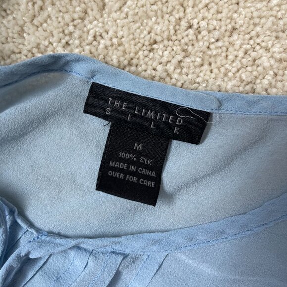 The Limited Silk Powder Blue Dainty Top with Ties Size Medium - Picture 2 of 2
